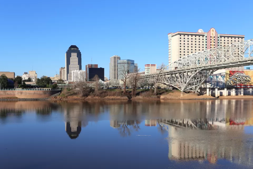 Downtown Shreveport and Red River
